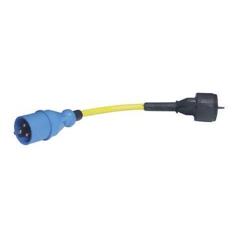 Adaptateur mâle 16A - femelle Schuko 16A/250V câble 30cm